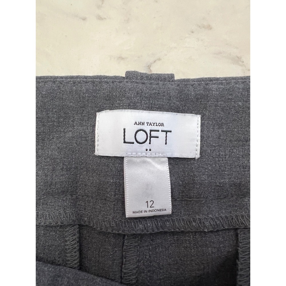 Ann‎ Taylor LOFT Gray Straight Leg Dress Pants Trousers Womens 12 244909 - Picture 4 of 7